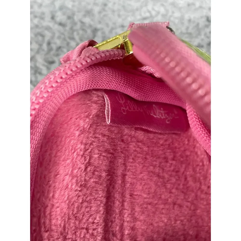 Lilly Pulitzer Green Pink Camera Case Womens Wallet Wristlet